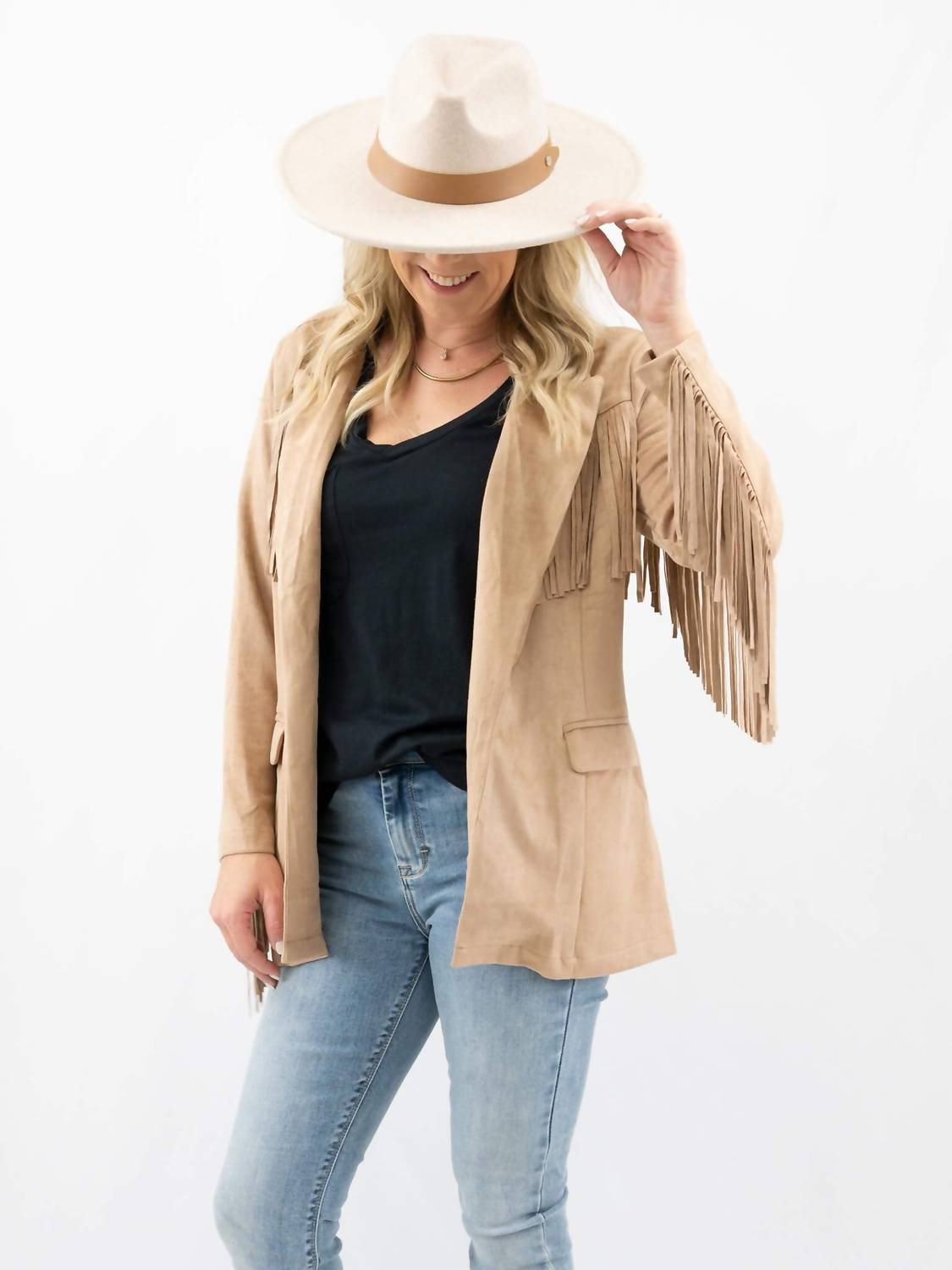 Tcec - Suede Fringe Blazer