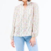 Mary Square Kayla Ivy Lane Long Sleeve Top in ivory - women's blouse