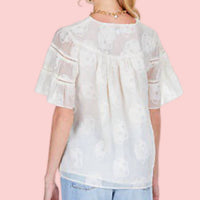 Joy Joy - Trim Flare Sleeve Top