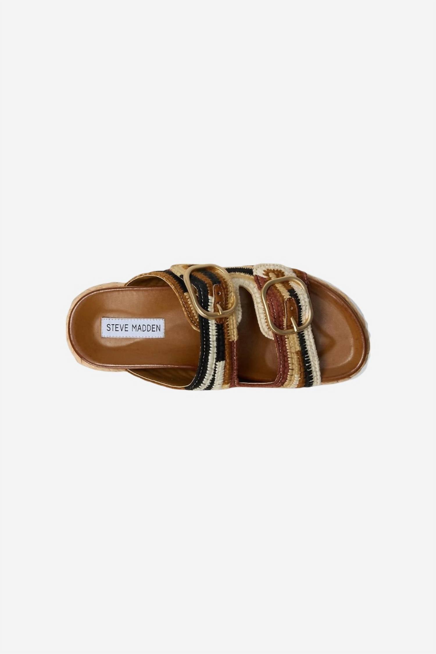STEVE MADDEN Women's Klare Platform Sandals in brown multi - women's sandal - alternate view