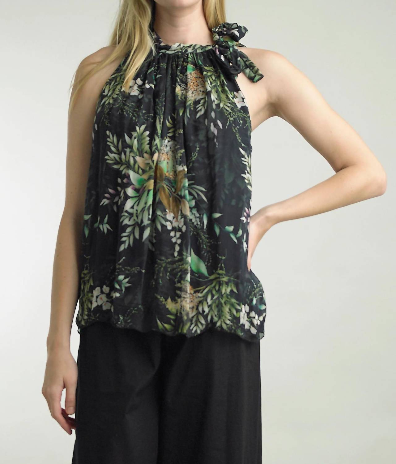 Tempo Paris - Print Neck Tie Top