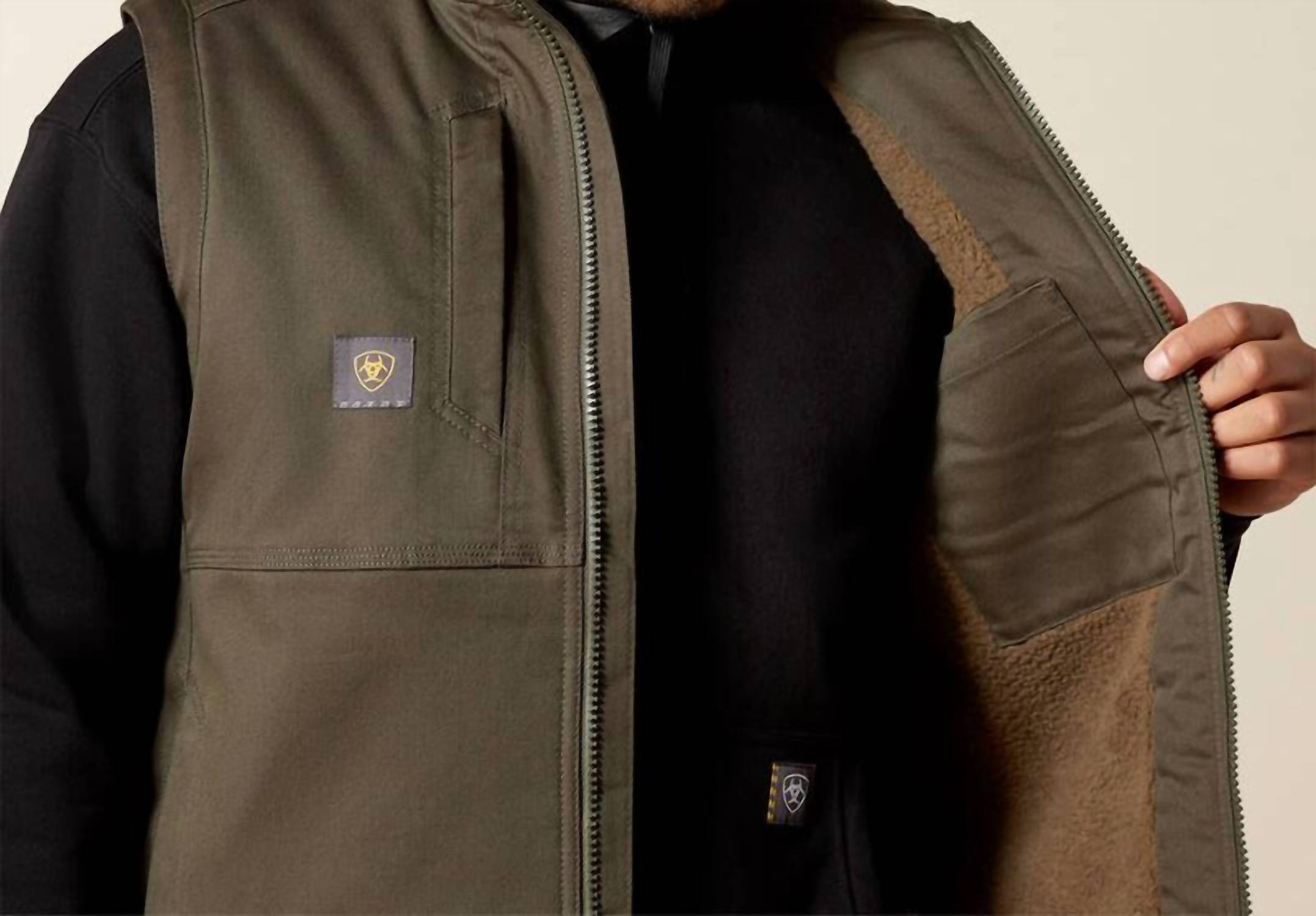 ARIAT Rebar Duracanvas Vest in earth - men's jacket - view 5