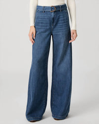 Paige - Cameron Wide Leg Jeans With Tortoise Belt