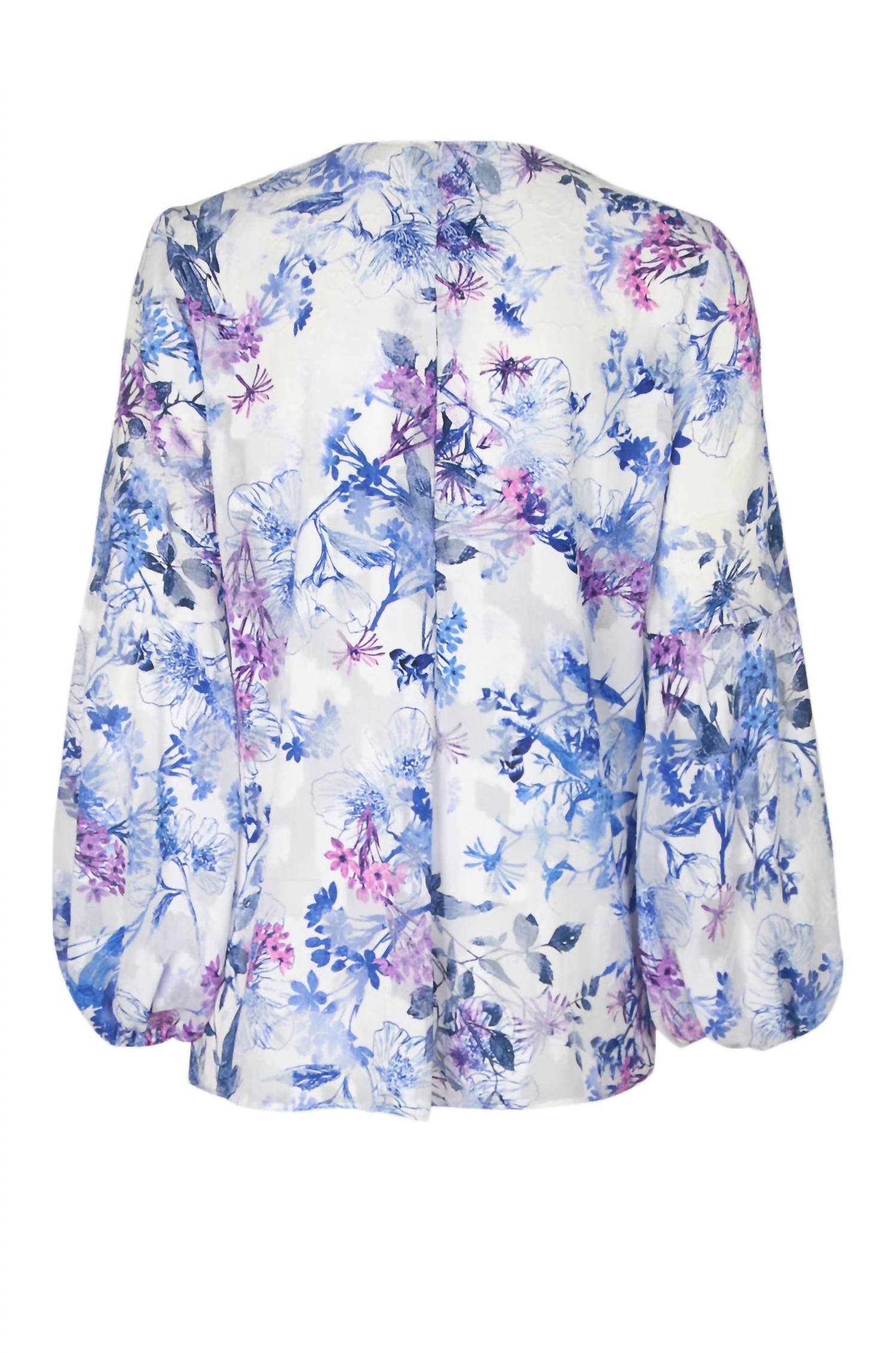T Tahari - Bishop Sleeve Pleated Lace Paisley Top