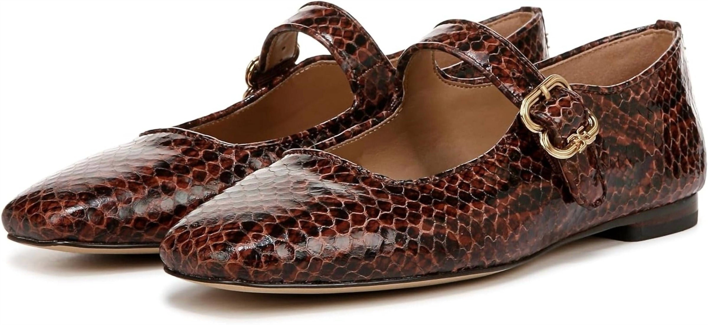 Sam Edelman - Women's Michaela Mary Jane Ankle Strap Square Toe Dress Flats