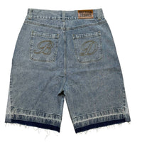 Bottega Desires - Men's Embroidered Appliqué & Frayed Denim Shorts