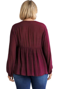 Umgee - Floral Embroidered Top - PLUS