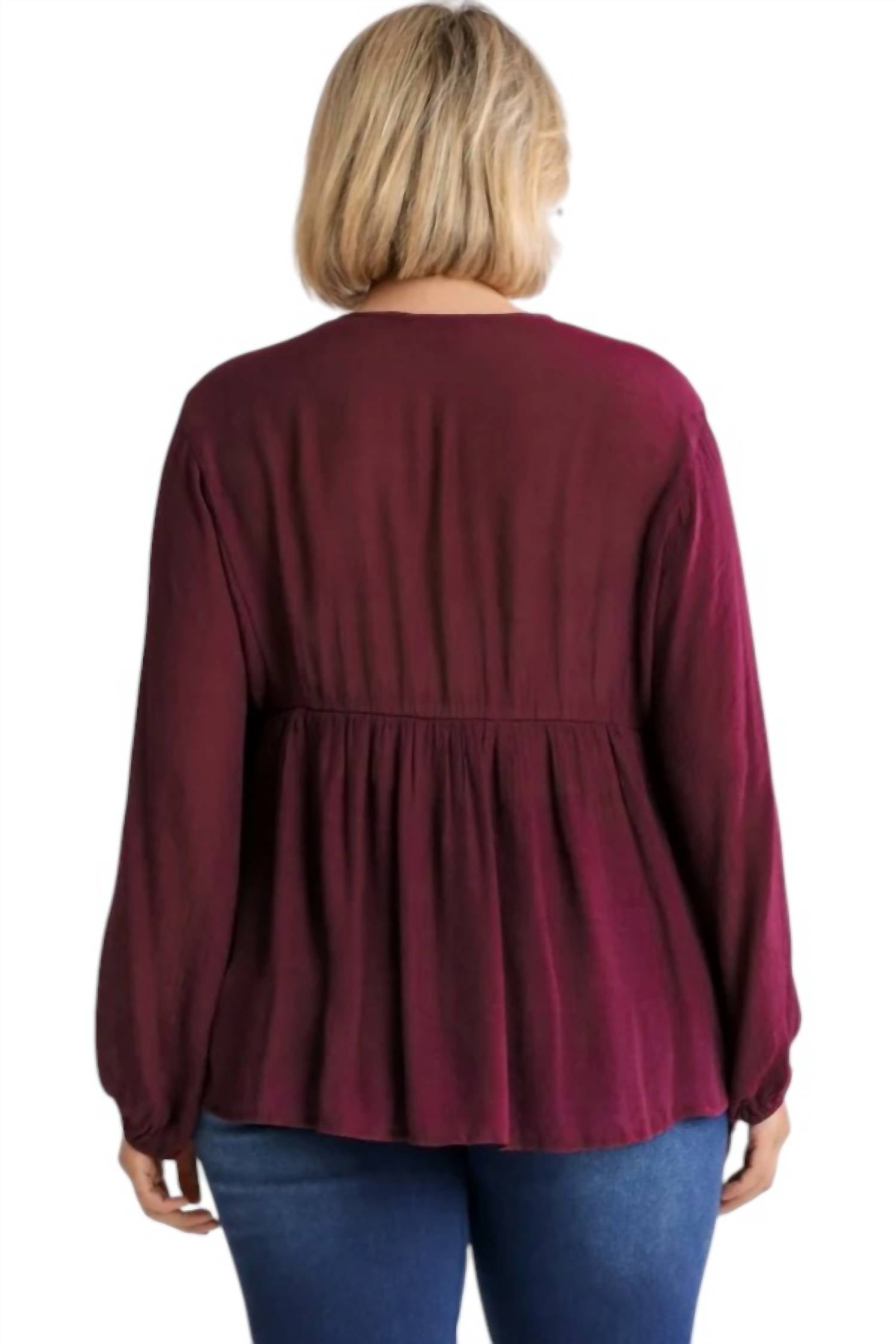 Umgee - Floral Embroidered Top - PLUS