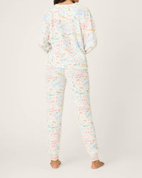 PJ Salvage Ski Jammie Classics Fa La La Pajama Set in ivory - women's sleepwear - alternate view