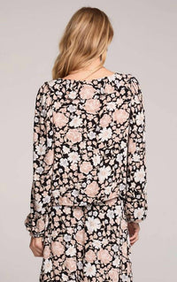 saltwater LUXE Lura Top in black - women's long sleeve top - alternate view