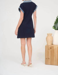 Zoe And Claire - Lizzie Knit Denim Mini Dress
