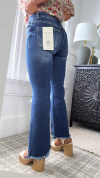Risen - Corey Cropped High Rise Flare Jeans