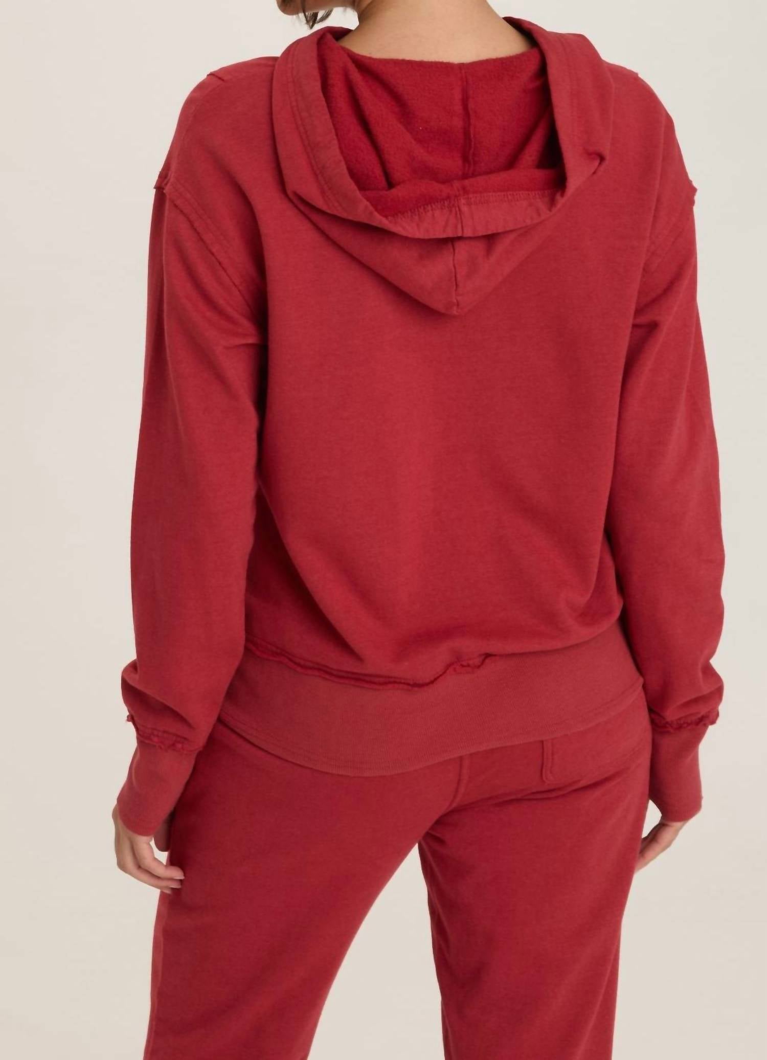 Wearables Rosalyn Fleece Casual Hoodie in corundum - women's top - alternate view