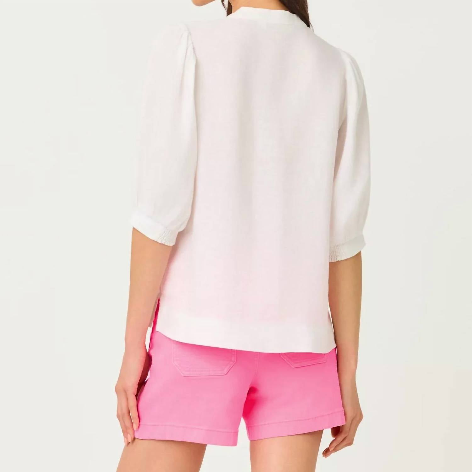 Lilly Pulitzer - Mialeigh Embroidered Linen Top