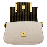 Fendi - Women's Canvas Ff Embroidery Nano Baguette Charm
