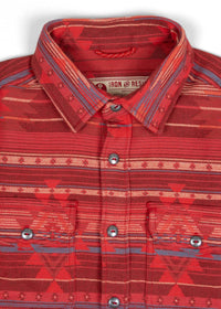 Iron & Resin Men's Navajo Jaquard Shirt in red - men's long sleeve top - alternate view