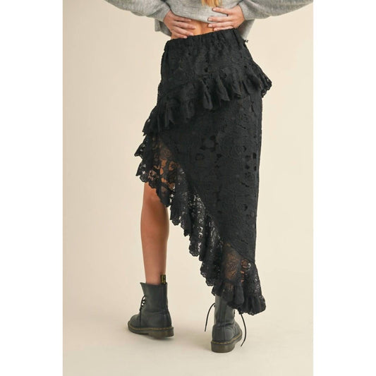Mable - Asymmetric Boho Lace Skirt