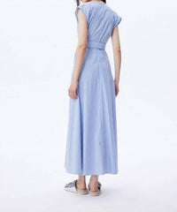 Theo The Label - Beaded Belt V-neck Shirtdress