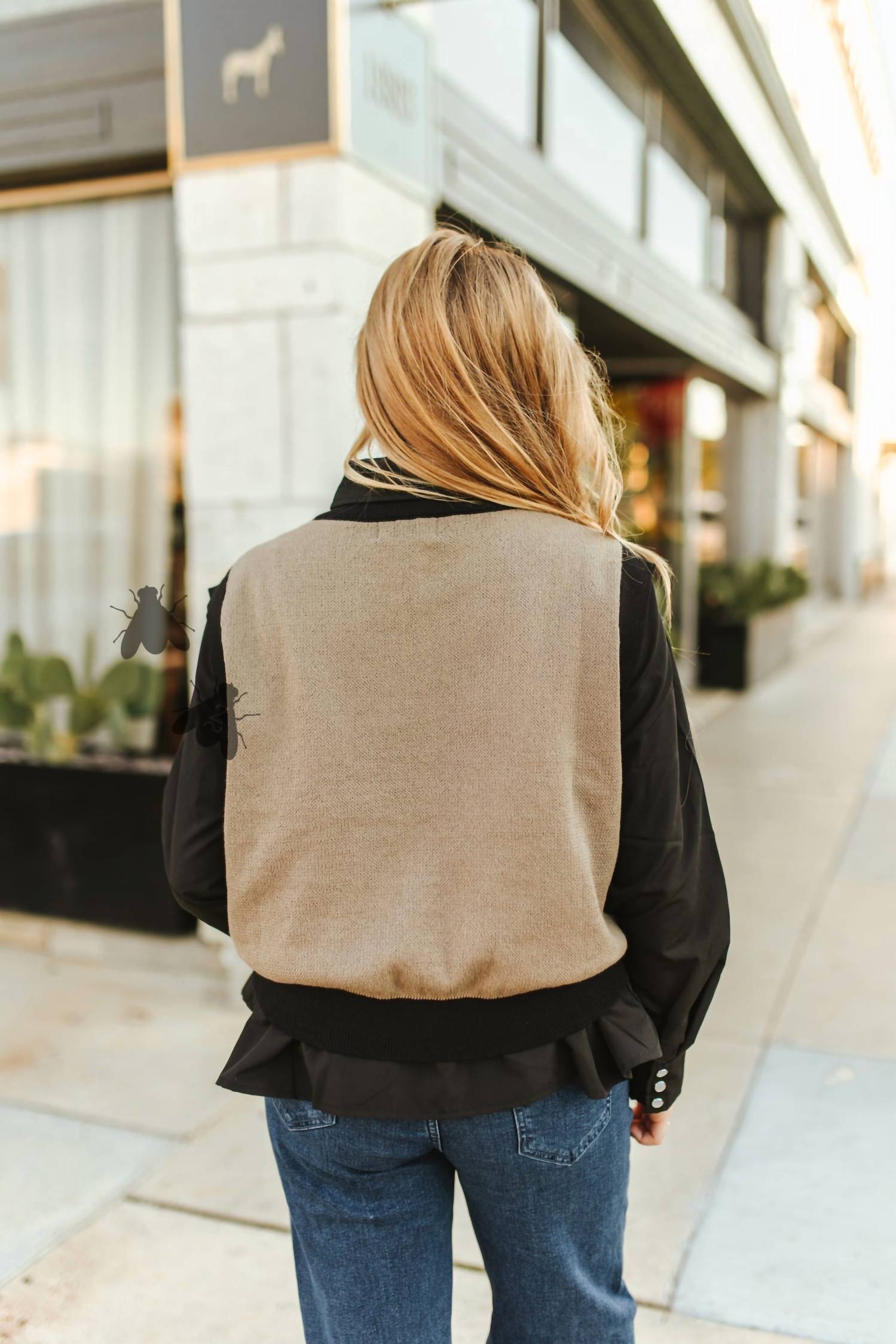 2FlyCo Bull Nettle Sweater Vest in brown - women's sweater - detail view
