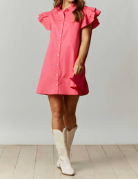 FANTASTIC FAWN Cheers Celebration Sequin Patch Dress in fuchsia - women's dress - view 6