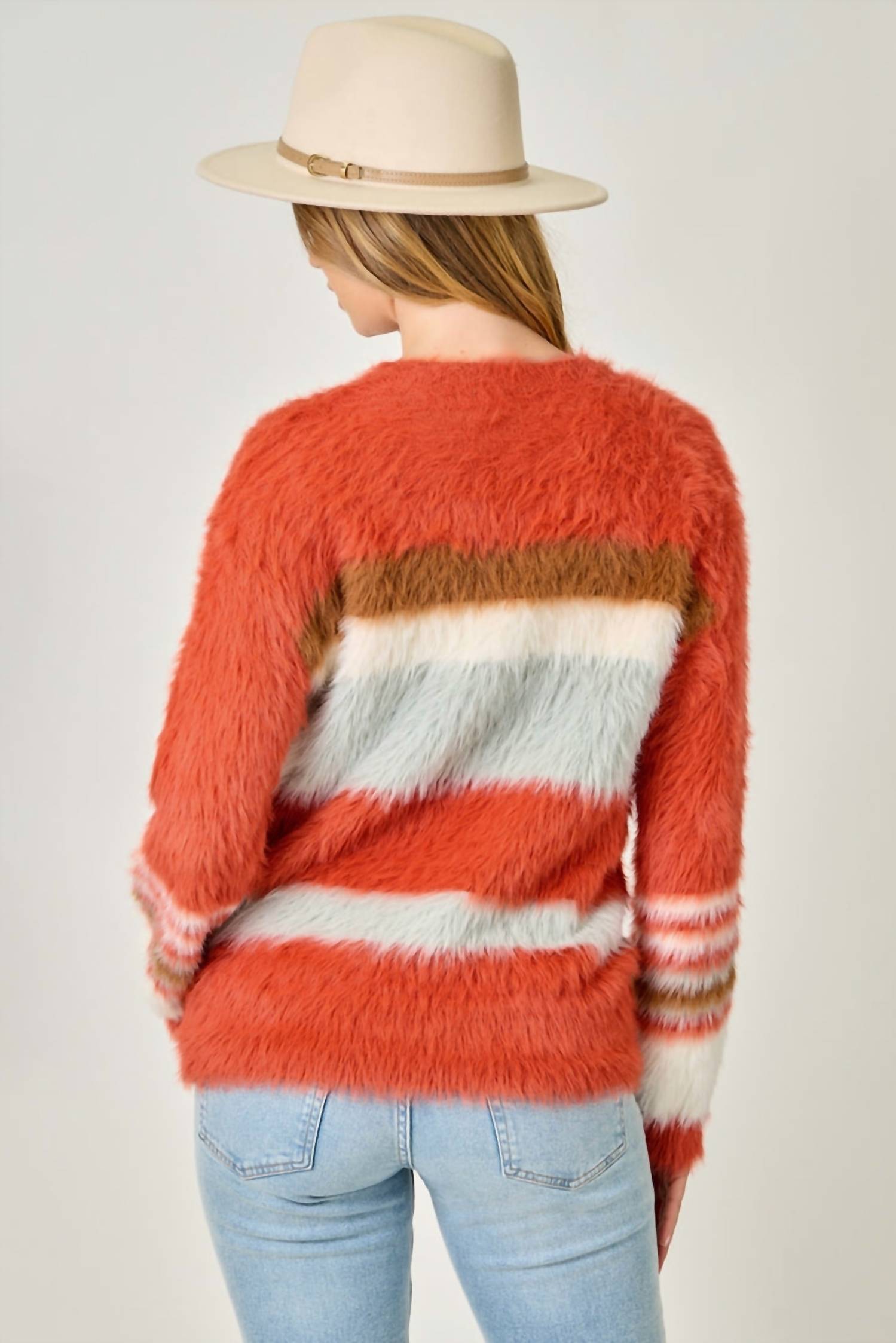 Mystree - Fuzzy Stripe Sweater