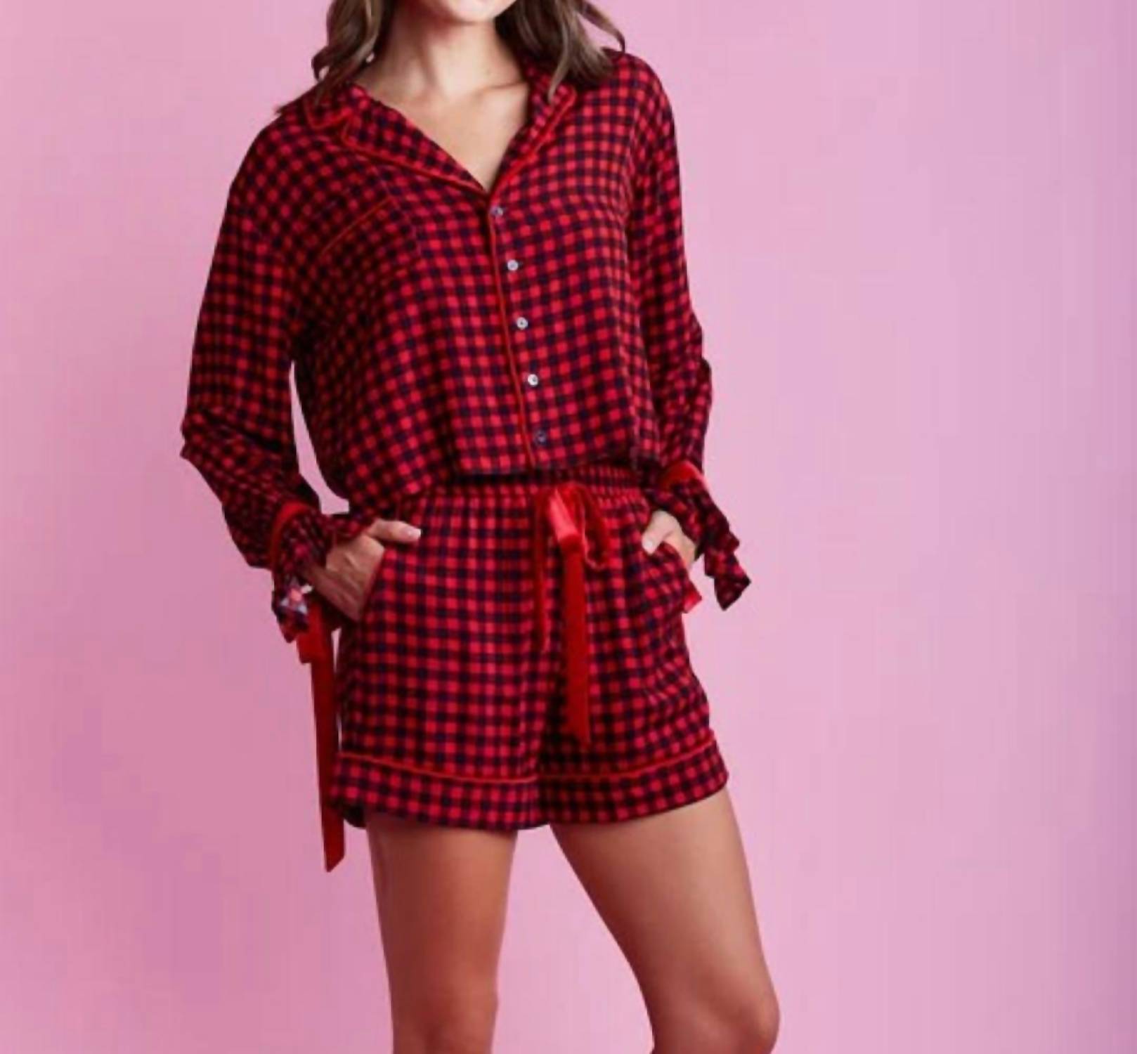 Act Pretty - Gingham pajama set