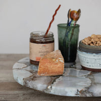 Creative Co-Op - Natural Agate Lazy Susan with Mango Wood Base