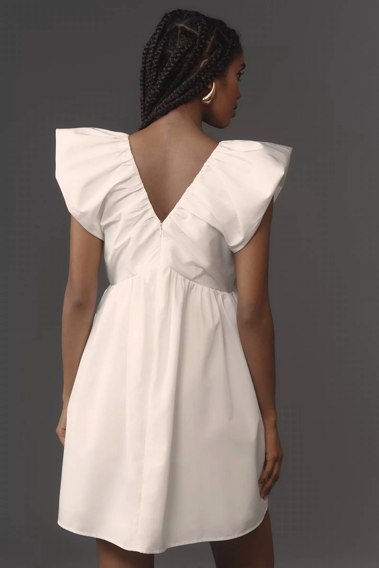 Endless Rose - Flutter Sleeve Bow Mini Dress