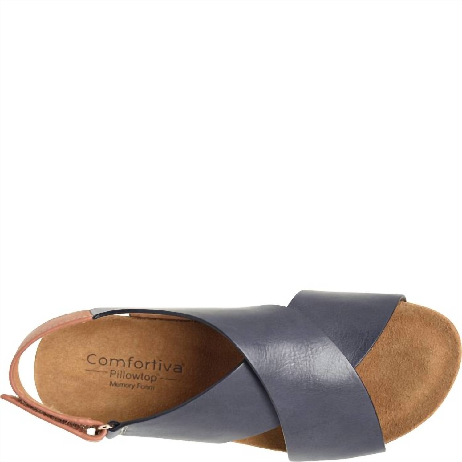 Sofft - Women's Eva Italian Leather Criss Cross Wedge Sandals