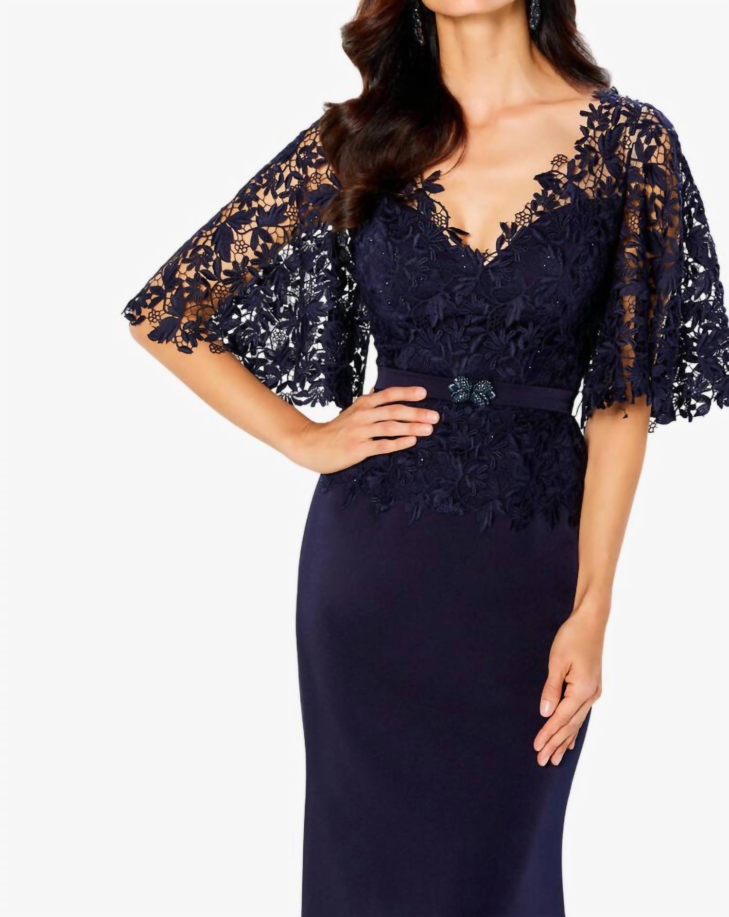 Montage By Mon Cheri - Lace Top Dress
