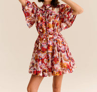Carolina K - Kerry Dress With Puff Sleeves & Drawstring Waist