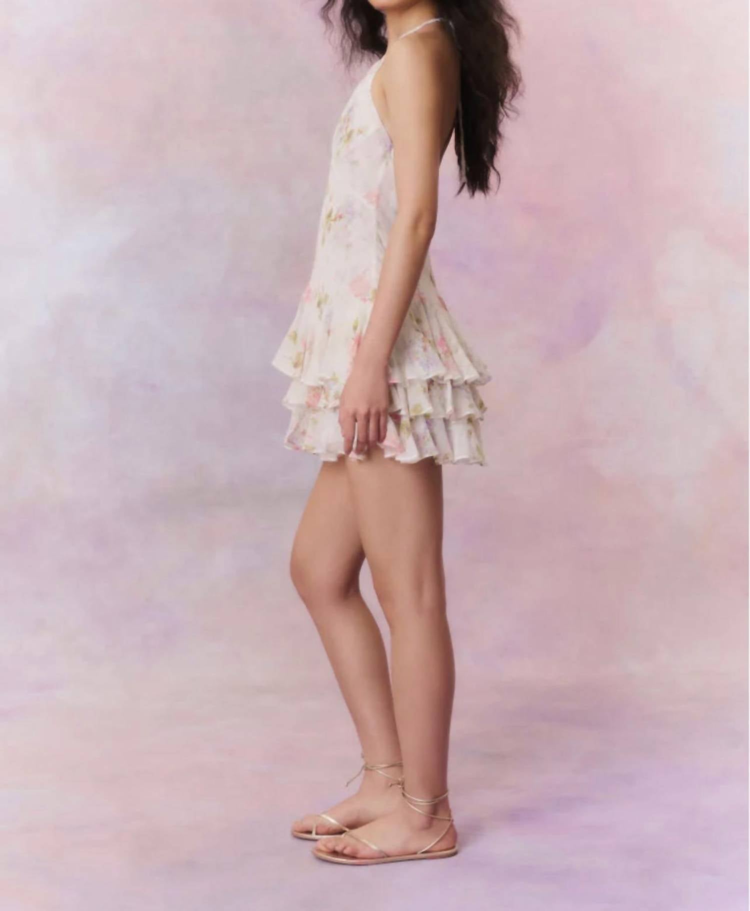 Loveshackfancy - Adrinette Chiffon Halter Mini Dress