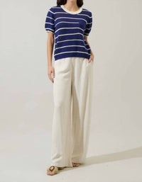 Sugarlips - Dannah Stripe Crochet Sweater Top