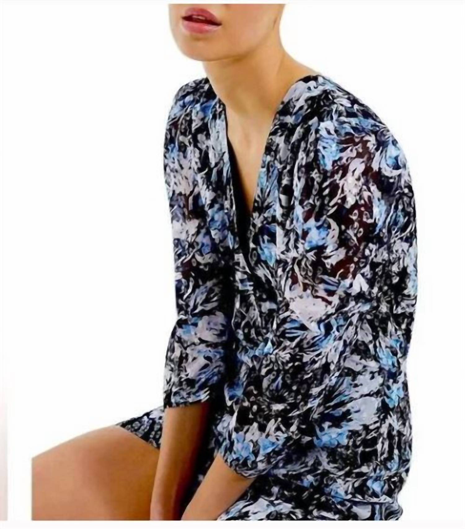 THE KOOPLES Silk Firework Dress in blue21 - women's dress - detail view