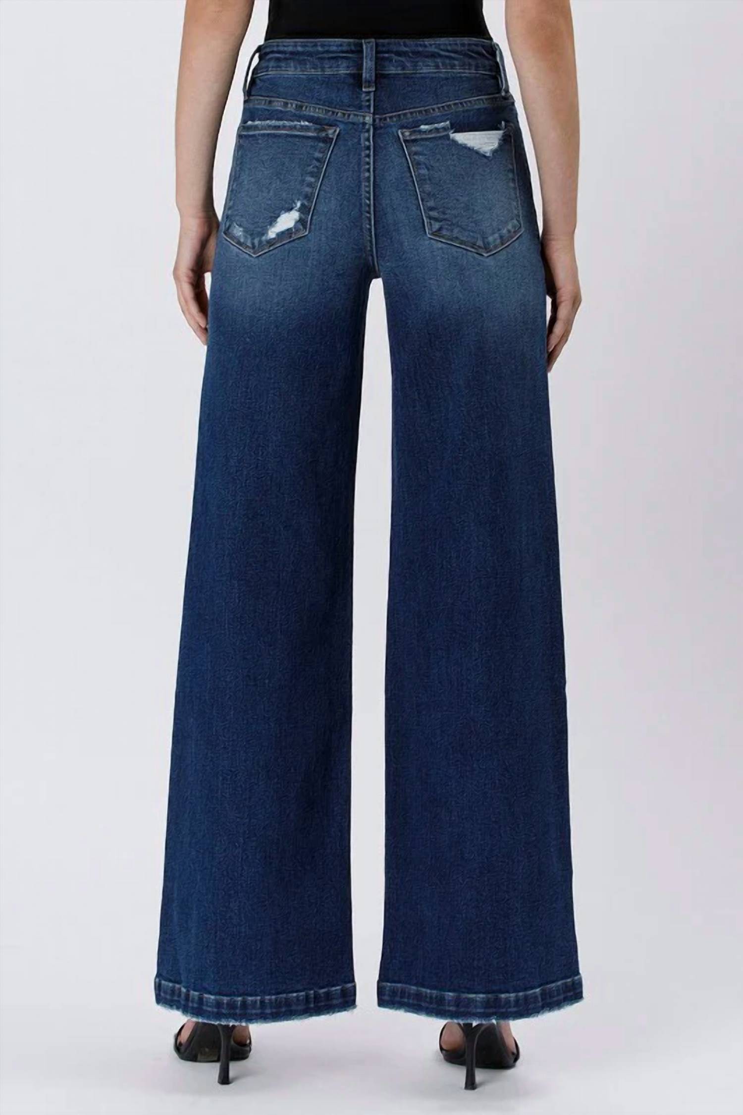Lovervet - Tummy Control High Rise Wide Leg Jeans