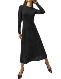 Joseph Ribkoff Elegant Pleated A-line Dress in black - women's dress