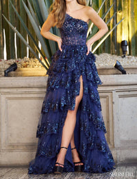 Sherri Hill - Ruffle Skirt One Shoulder Prom Dress