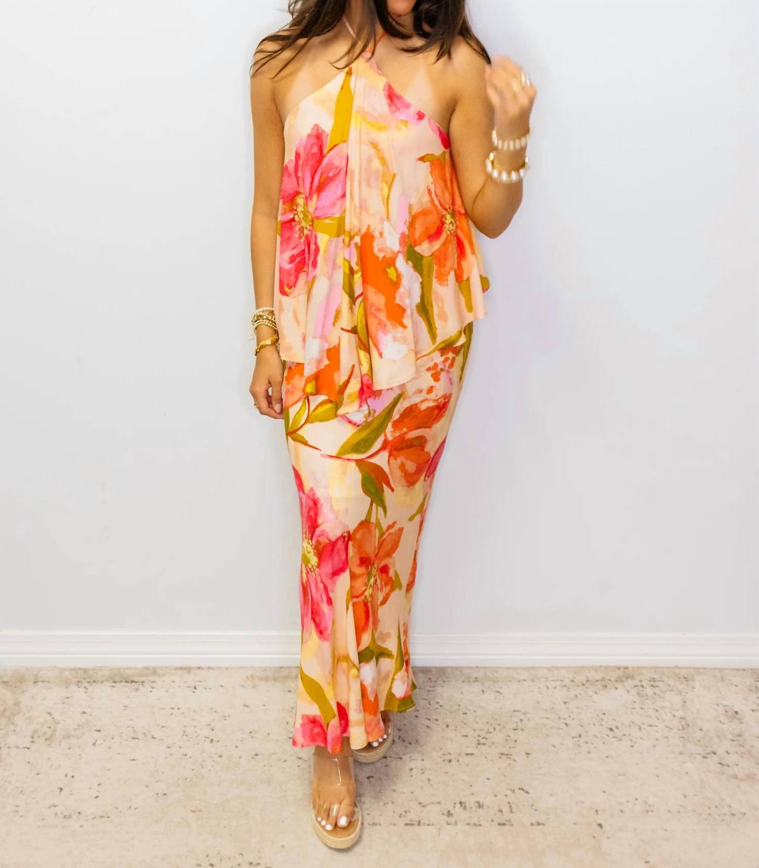 Sunday Edition - Tropical Floral Halter Dress