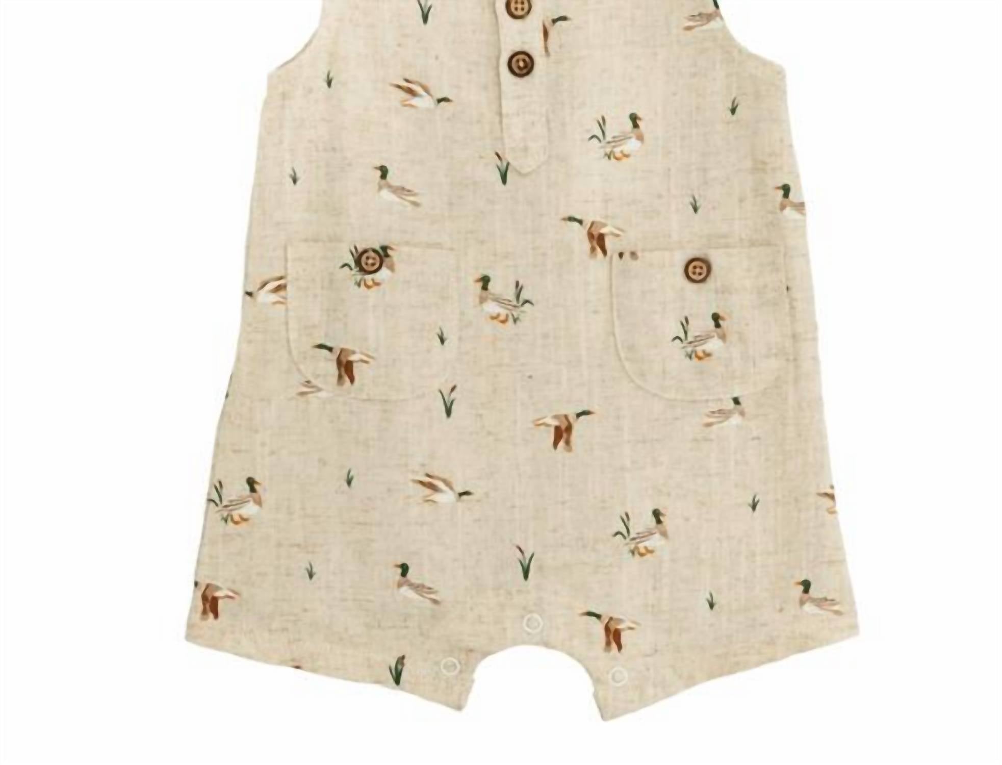 mudpie Boys' Duck Shortall in beige - kids' item