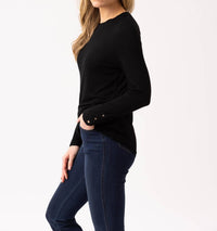 Marble - Button Cuff Long Sleeve Top
