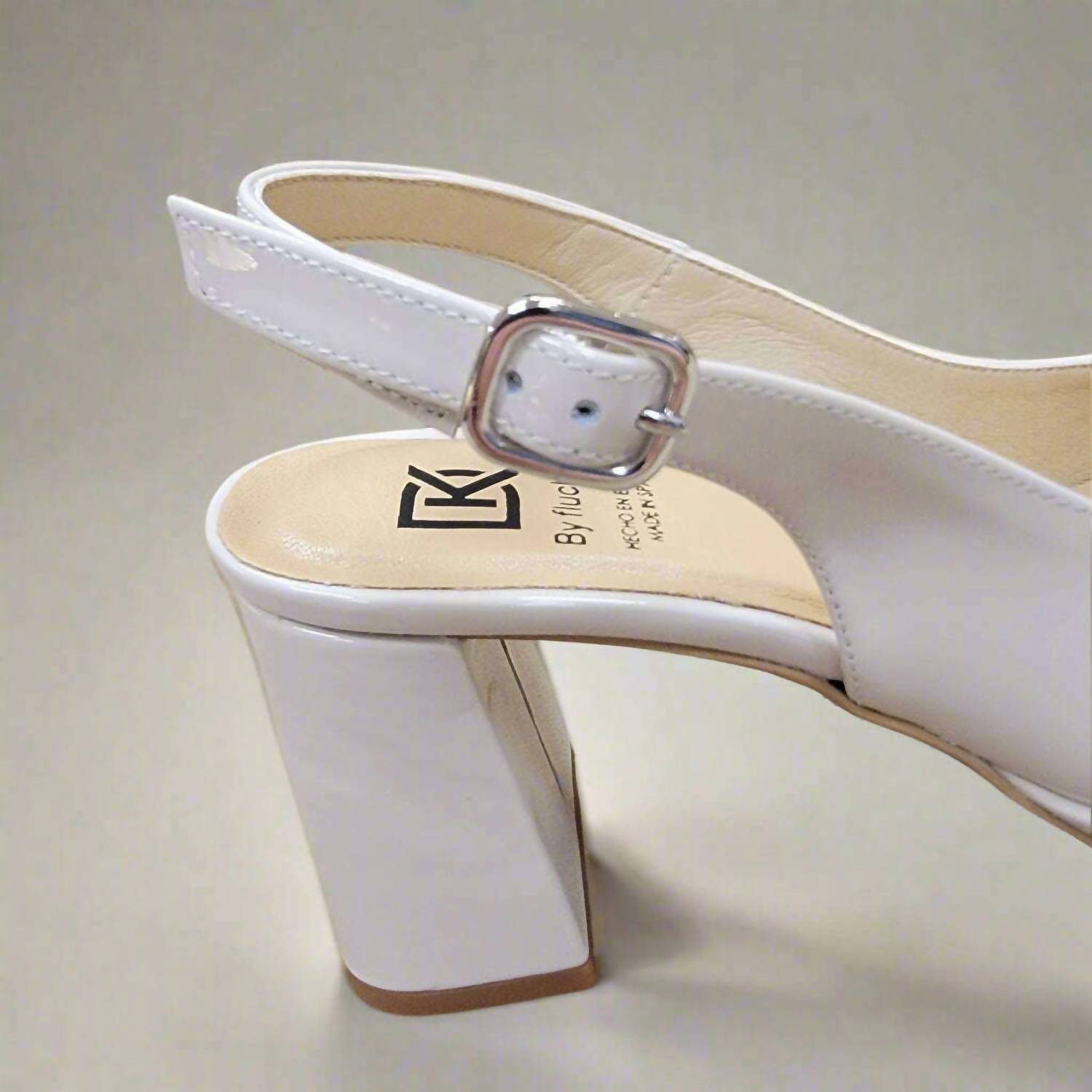 Fluchos Women's Karla Sling Back Pump in nude patent - women's heels - alternate view