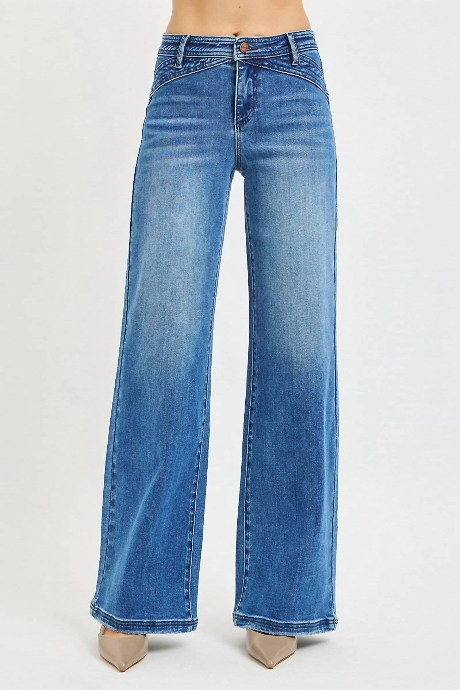 RISEN Hillary Wide Leg Jeans in blue - women's pants - view 5