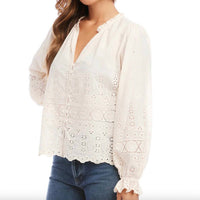 Fifteen Twenty - Eyelet Lace Peasant Blouse