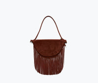 Freda Salvador - Women's Erika Fringe Crescent Handbag