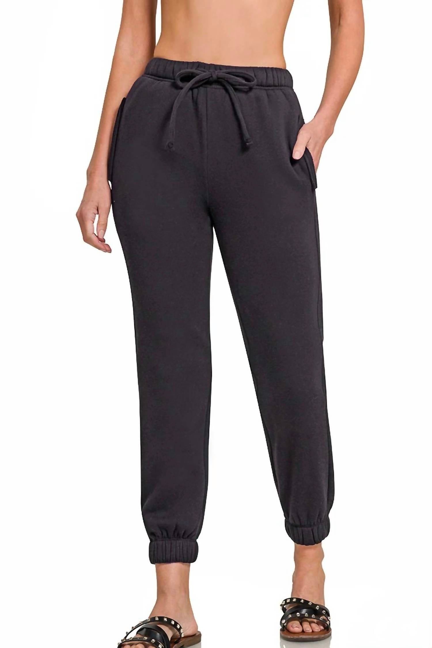 Zenana - Cozy Fleece Jogger Pants