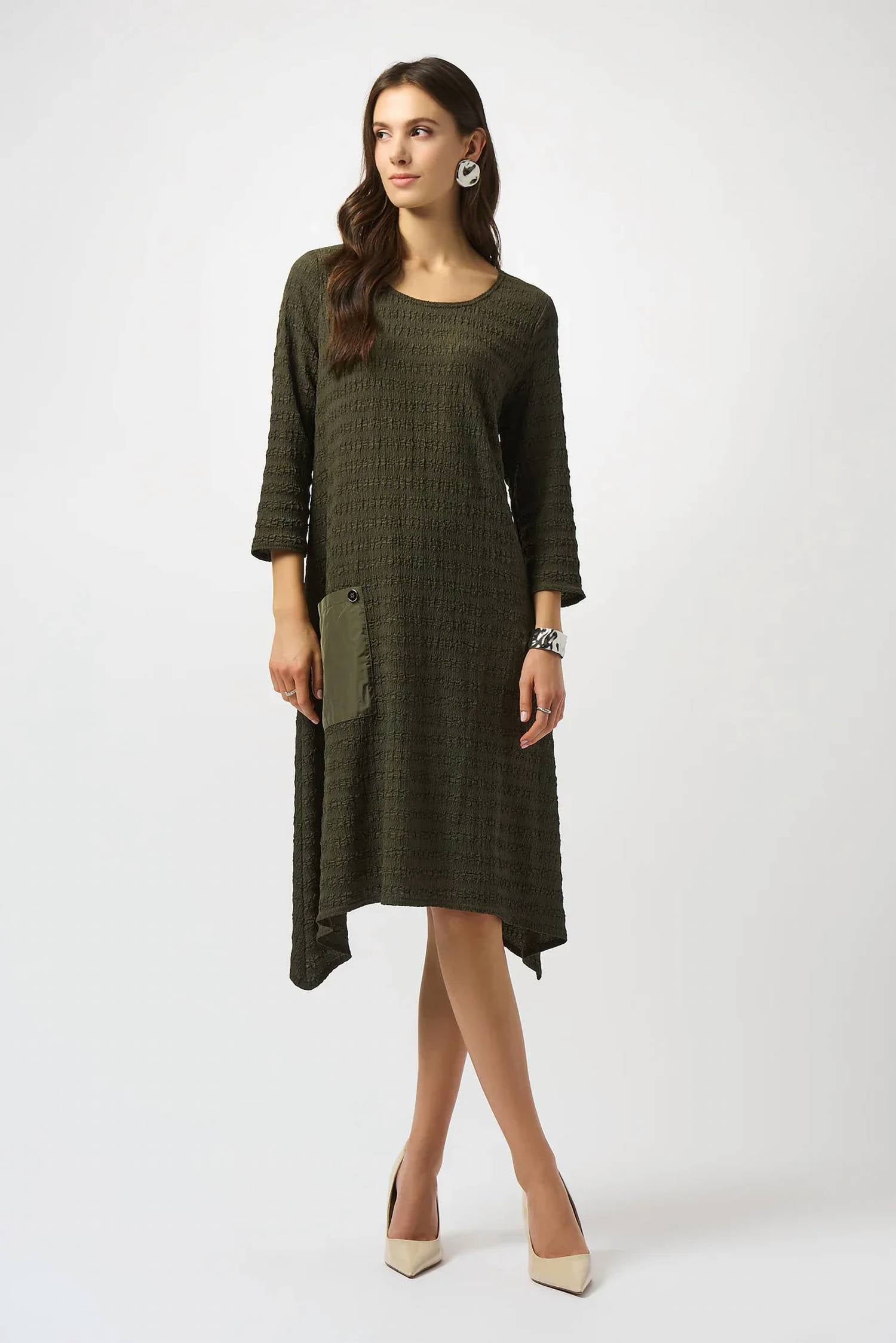 Joseph Ribkoff - Scoop Neck Asymmetrical Dress
