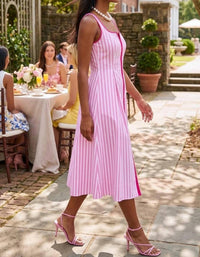 Entro - Bailey Striped Sleeveless Midi Dress