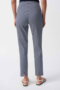 Joseph Ribkoff - Geometric Jacquard Slim Ankle Pants