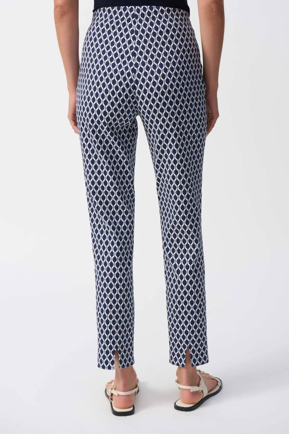 Joseph Ribkoff - Geometric Jacquard Slim Ankle Pants