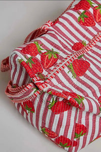 Pol - Women's Strawberry Quilted Weekender Bag